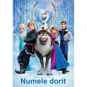 Puzzle personalizat cu personaje Frozen si numele dorit