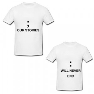 Tricouri personalizate cuplu "our stories will never end"