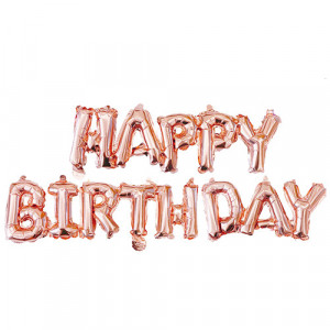 Baloane Folie Rose Gold Happy Birthday