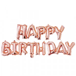 Baloane Folie Rose Gold Happy Birthday