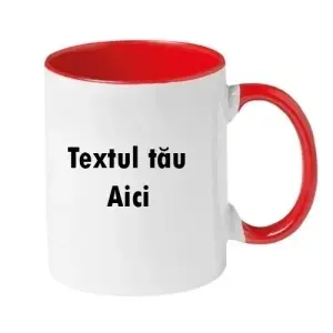 Cana cu interior Rosu Personalizata cu text