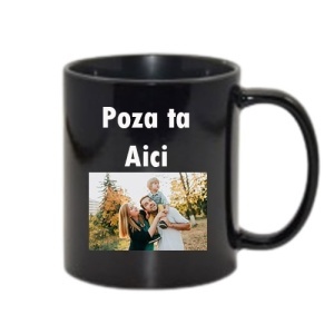 Cana Termosensibila neagra Personalizata cu poza