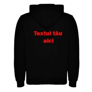 Hanorac Negru personalizat cu textul dorit pe spate
