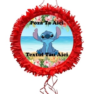Pinata rotunda personalizata cu poza si text