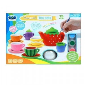 Setul de Ceai Ceramic Pictabil - O Aventura Creativa pentru Copii