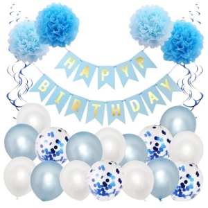 Aranjament Happy Birthday- Albastru