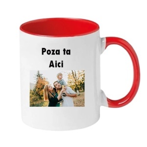 Cana cu interior Rosu Personalizata cu poza