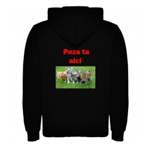 Hanorac Negru personalizat cu poza dorita pe spate