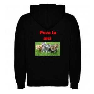 Hanorac Negru personalizat cu poza dorita pe spate