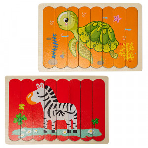 Puzzle cu benzi de potrivire cu doua fete zebra testoasa