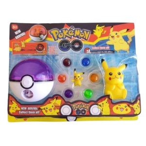 Set Figurina Pikachu cu Lansator de Mingi