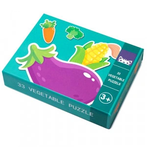Set puzzle de jucarie, 8 Legume din lemn, 33 de piese, 20 x 15 cm