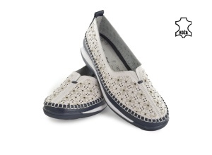 Kožne ženske espadrile 25197BL bele - Img 3