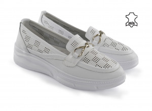 Kožne ženske espadrile 2789BL bele