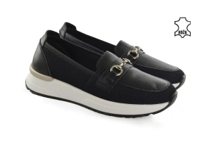 Kožne ženske espadrile 4158CR crne