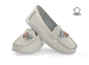 Kožne ženske espadrile 5372BL bele - Img 3