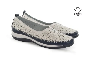 Kožne ženske espadrile 4211BL bele