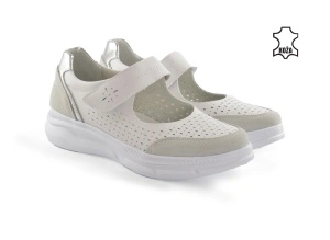 Kožne ženske espadrile 4030BL bele