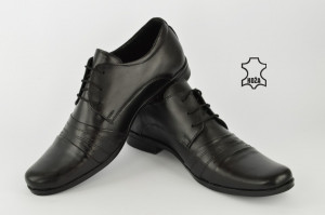 Kožne elegantne muške cipele 450-C crne - Img 3