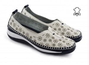 Kožne ženske espadrile 2922BL bele - Img 1