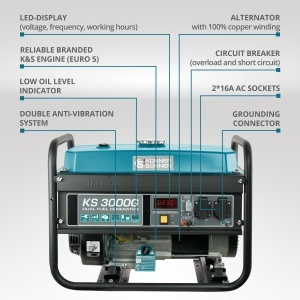 Generator pe gaz/benzina "Könner & Söhnen" KS 3000G - Img 3