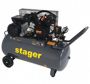 Stager HMV0.25/100 compresor aer, 100L, 8bar, 324L/min, monofazat, angrenare curea - Img 3