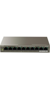 Switch PoE+(92W) fără management, 3 preconfigurări, 9×RJ45 1Gbps (8×PoE+), 1×SFP 1Gbps