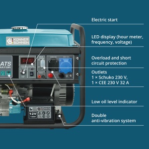 Generator pe benzina "Könner & Söhnen" KS 7000E ATS - Img 6