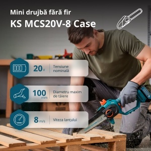 Fierăstrău mini cu acumulator KS MCS20V-8 Case - Img 2
