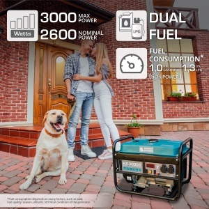 Generator pe gaz/benzina "Könner & Söhnen" KS 3000G - Img 2