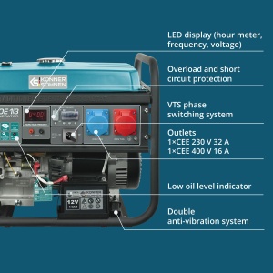 Generator pe benzina "Könner & Söhnen" KS 7000E 1/3 - Img 6