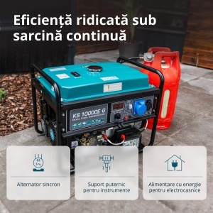Generator pe gaz/benzina "Könner & Söhnen" KS 10000E G - Img 6