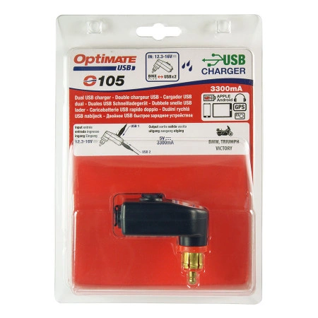 OptiMATE O-105 kettős USB töltő, derékszögű csatlakozó dugóval (DIN Ø12mm) - Img 5
