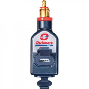 OptiMATE O-115 kettős USB töltő, egyenes csatlakozó dugóval (DIN Ø12mm)