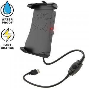 RAM® Quick-Grip™ Wireless telefontartó, vízálló vezeték nélküli töltővel