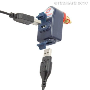 OptiMATE O-105 kettős USB töltő, derékszögű csatlakozó dugóval (DIN Ø12mm) - Img 3