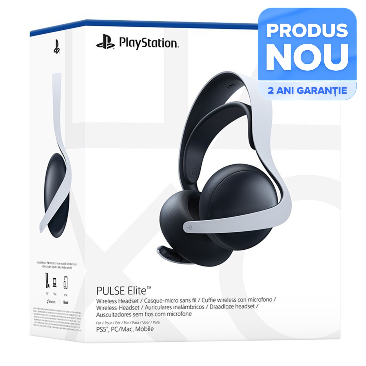 Casti Gaming Wireless cu microfon Sony PlayStation PULSE Elite pentru PlayStation 5, PlayStation Portal, PC/MAC
