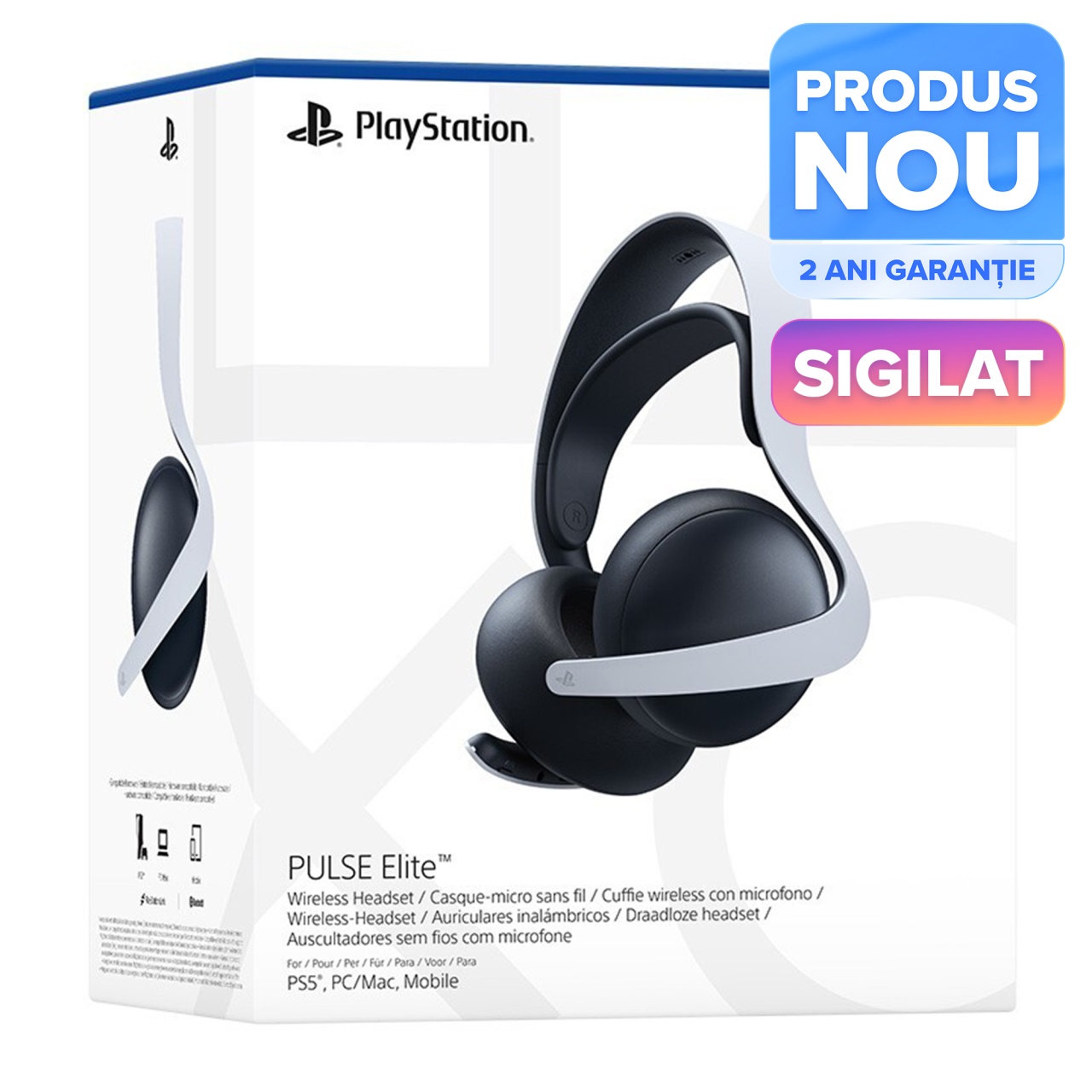 Casti Gaming Wireless cu microfon Sony PlayStation PULSE Elite pentru PlayStation 5, PlayStation Portal, PC/MAC