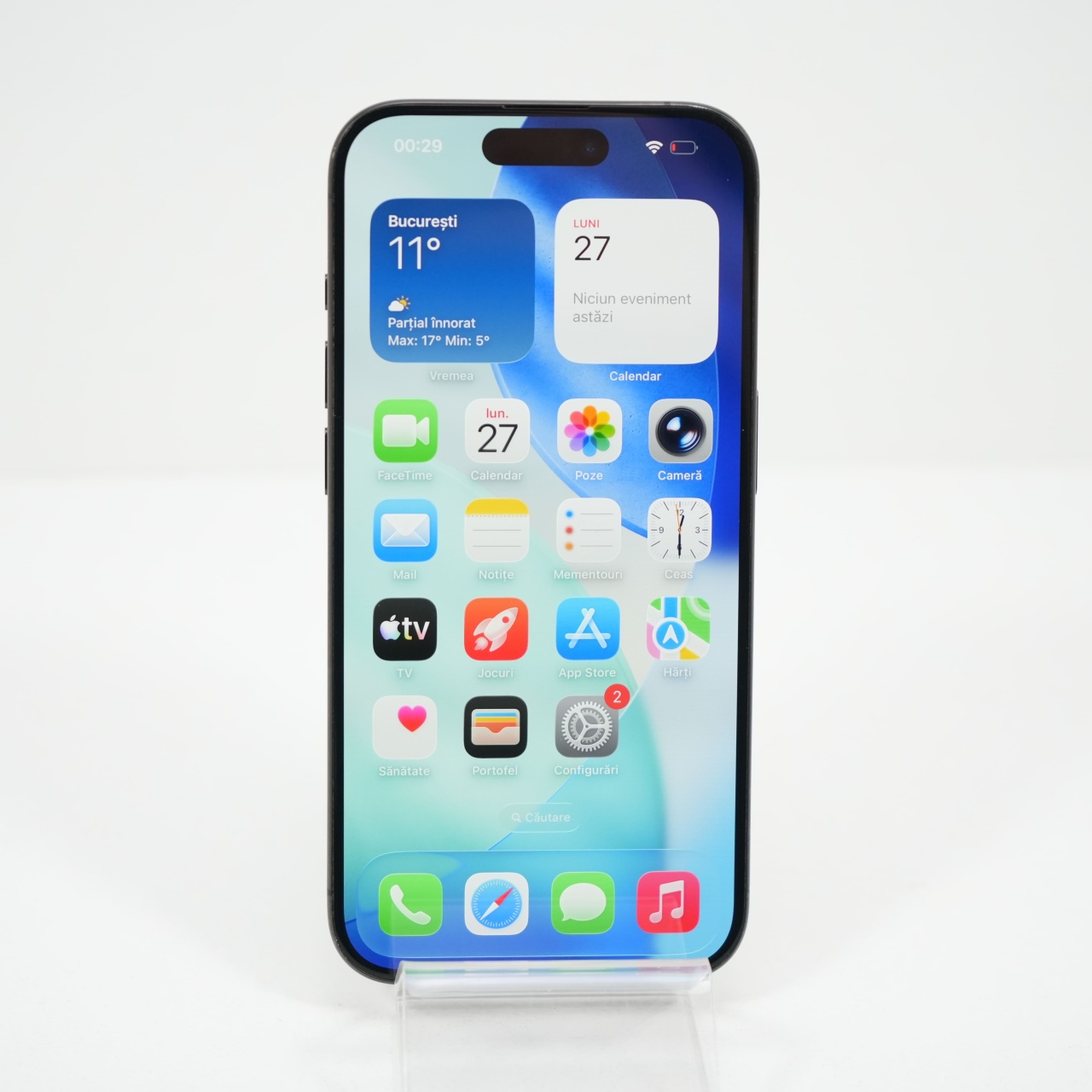 Telefon Apple iPhone 15 Pro 256GB Doar e-SIM, Black Titanium - imagine 2