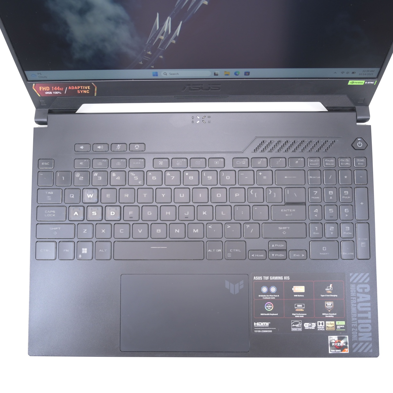 Laptop Asus TUF Gaming A15 (FA507NVR-LP005), AMD Ryzen 7 7435HS, 15.6