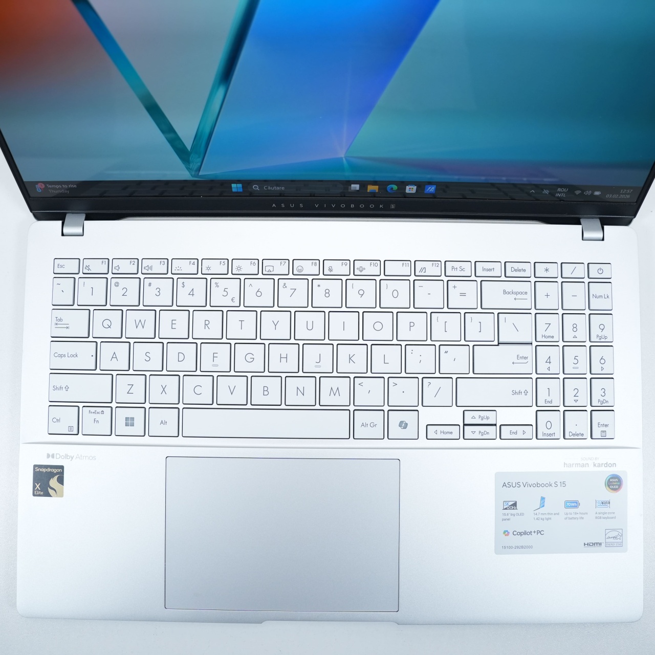 Laptop Asus Vivobook S15 (S5507QA-MA064X), Snapdragon X Elite - X1E78100, 15.6", Rezolutie 2880 x 1620, 120Hz, 32 GB DDR5, SSD de 1 TB, Qualcomm Adreno X1-85 - imagine 4