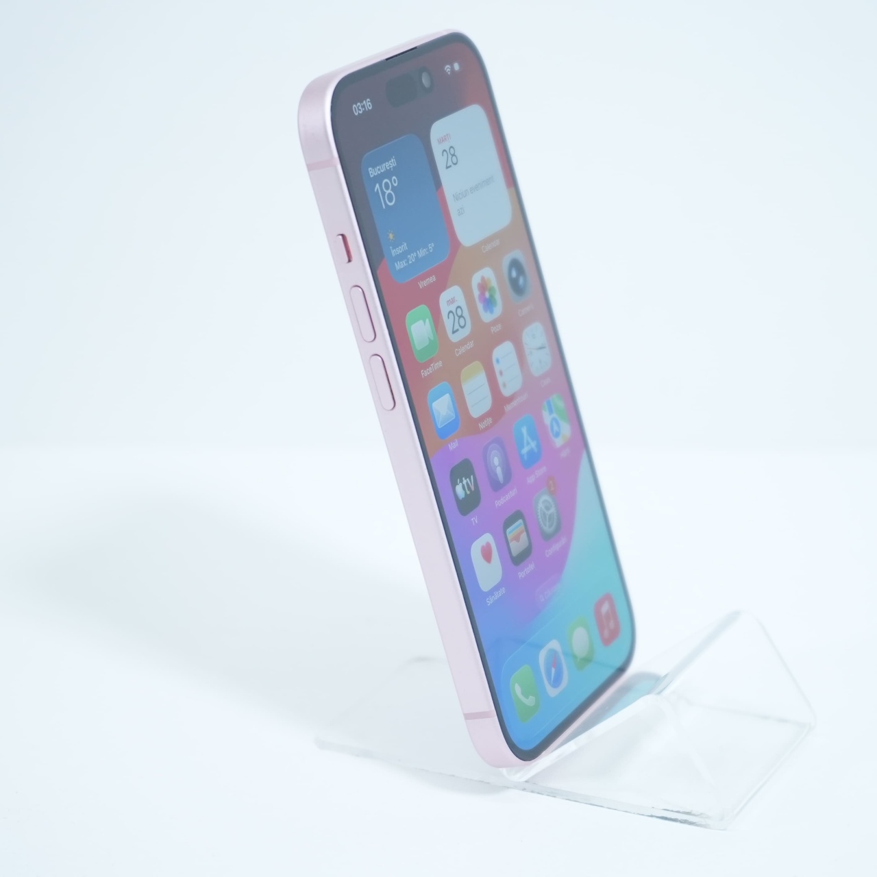 Telefon Apple iPhone 15 128GB, Pink, e-SIM only - imagine 3