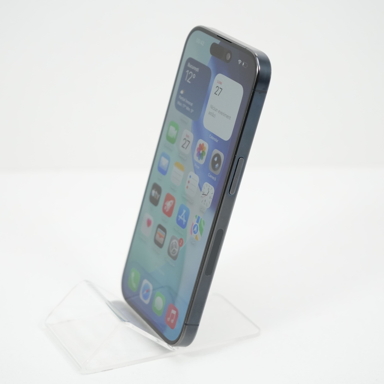 Telefon Apple iPhone 15 Pro 256GB Doar e-SIM, Blue Titanium - imagine 3