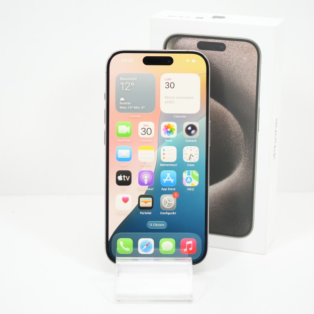Telefon Apple iPhone 15 Pro 128GB, Natural Titanium Telefon Apple iPhone 15 Pro 128GB, Natural Titanium