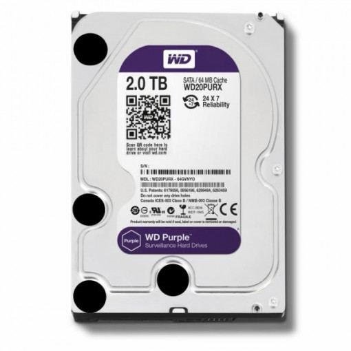 Hard disk 2TB - Western Digital PURPLE WD20PURX