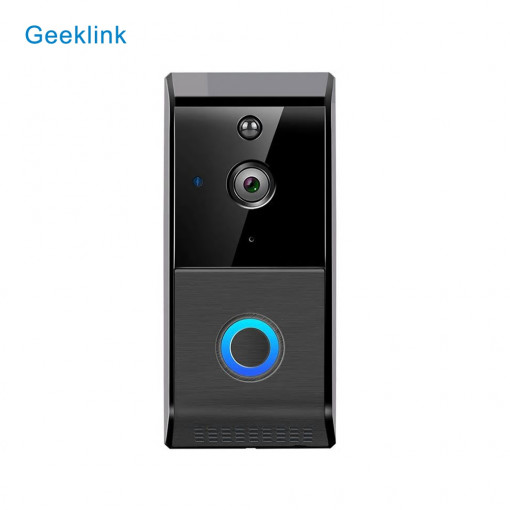 Sonerie smart wireless cu monitorizare video Geeklink L-6, Senzor miscare, Comunicare bidirectionala, Functie inregistrare, Acumulatori inclusi, Notificari in aplicatie, Control de pe telefonul mobil