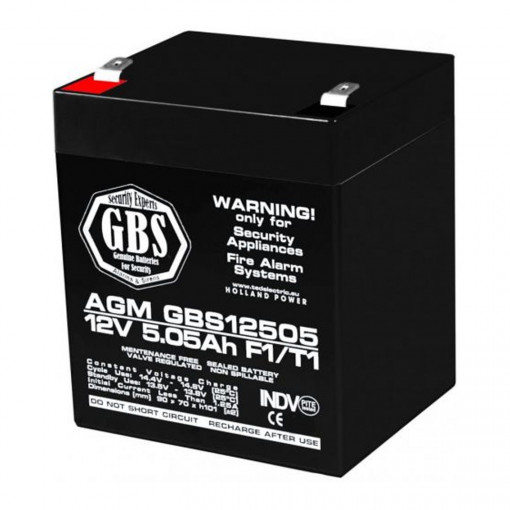Acumulator A0058600 AGM VRLA 12V 5,05A pentru sisteme de securitate F1 GBS (10)
