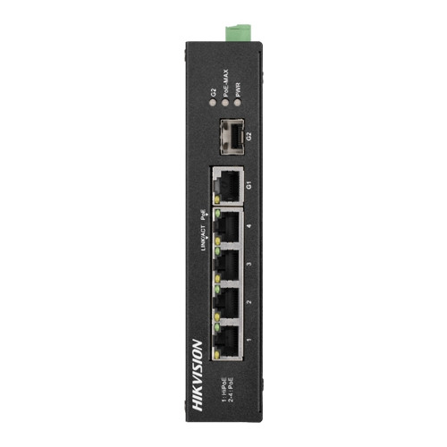 Switch 4 porturi PoE'2 porturi uplink SFP/RJ45 - HIKVISION DS-3T0306HP-E-HS