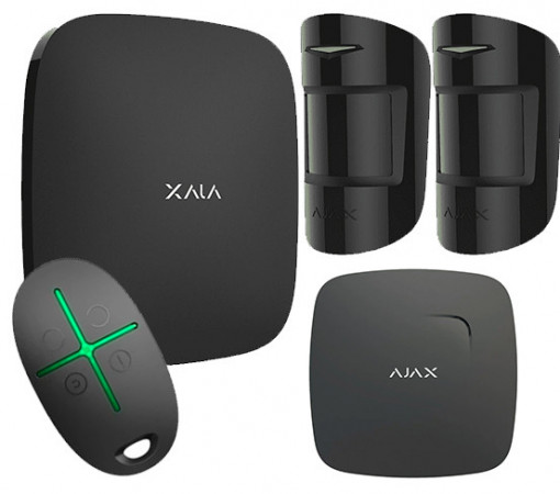 KIT alarma AJAX - Centrala, 2 senzori miscare, senzor fum si telecomanda