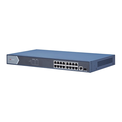 Switch 16 porturi PoE 1000Mbps'1xRJ45 + 1xSFP Gigabit uplink - HIKVISION DS-3E0518P-E